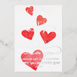 ハート 愛してる ピンク レインボー 水彩 ヴァレンタイン 箔シーズンカード