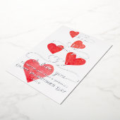 ハート 愛してる ピンク レインボー 水彩 ヴァレンタイン 箔シーズンカード (回転した状態)