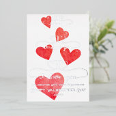 ハート 愛してる ピンク レインボー 水彩 ヴァレンタイン 箔シーズンカード (立ち正面)