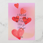 ハート 愛してる ピンク レインボー 水彩 ヴァレンタイン 箔シーズンカード (裏面)