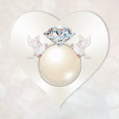 ハート、愛の鳥ステッカー、ダイヤモンドリングや輪ステッカー ハートシール