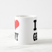 ハート (愛) のグラヴィー コーヒーマグカップ (中央)