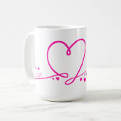 ハート、愛、スマイル コーヒーマグカップ (正面左)