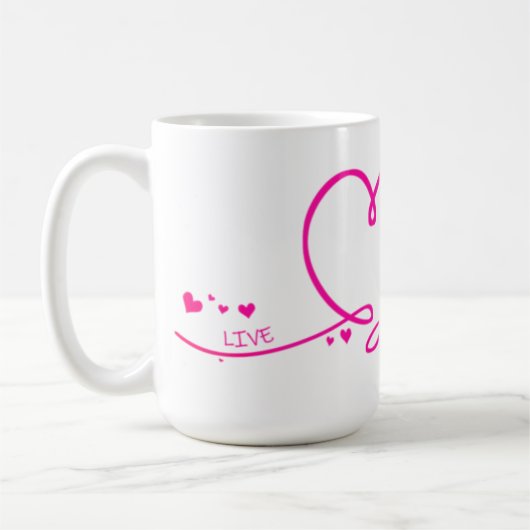 ハート、愛、スマイル コーヒーマグカップ (左)