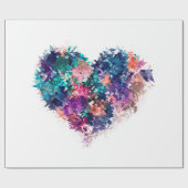 ハート，愛，多角形 ラッピングペーパー (フラット)