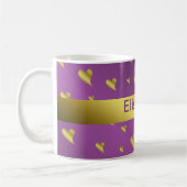 ハート，愛，金属，金属，バレンタイン，ローマ コーヒーマグカップ (左)