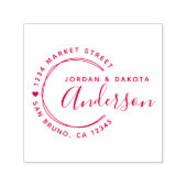 ハート&手書き線の新しい結婚差出人住所 セルフインキングスタンプ (デザイン)