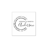 ハート&手書き線の新しい結婚差出人住所 ラバースタンプ (インプリント)