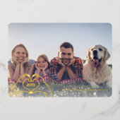 ハート 手 レトロ ツリー オーダーメイド 1枚の写真 ゴールド 箔シーズンカード (正面)