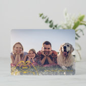 ハート 手 レトロ ツリー オーダーメイド 1枚の写真 ゴールド 箔シーズンカード (立ち正面)