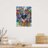 ハート |抽象芸術カラフルポスター ポスター (キッチン)