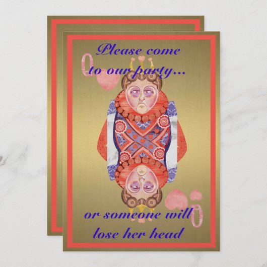 ハート 招待状 (正面/裏面)