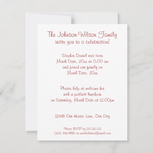 ハート 招待状 (裏面)