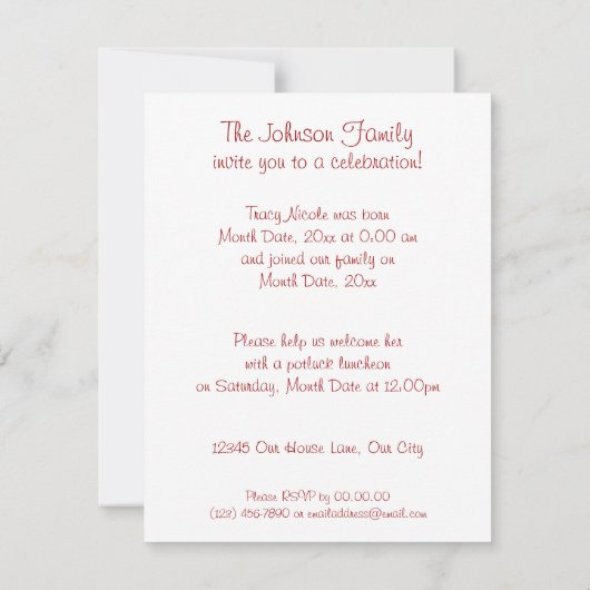 ハート 招待状 (裏面)