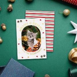 ハート 星 肉球 メオウィー 輝く 猫 クリスマス ゴールド 箔シーズンカード