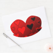 ハート 楕円形シール (封筒)