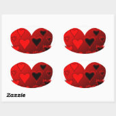 ハート 楕円形シール (シート)