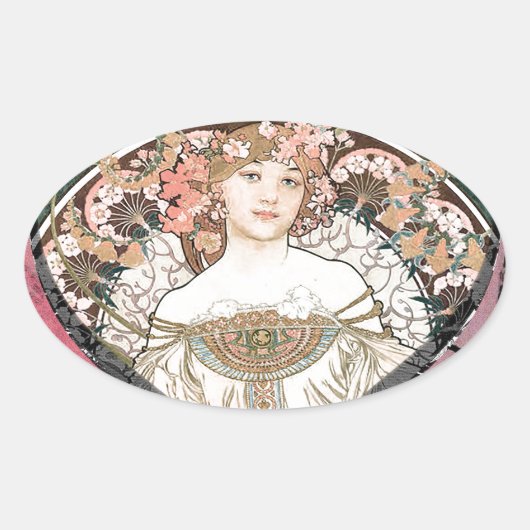 ハート 楕円形シール (正面)