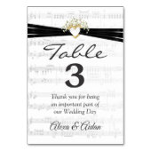 ハート（楽譜に黒いリボンが付いている） テーブルナンバー (裏面)