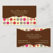 ハート+水玉模様チョコレート 名刺 (正面/裏面)