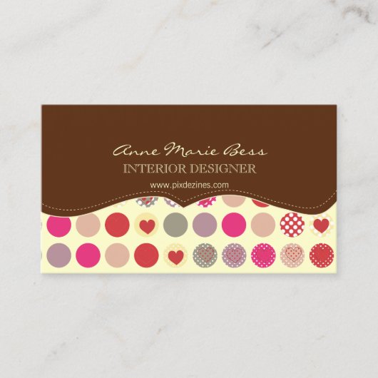 ハート+水玉模様チョコレート 名刺 (正面)