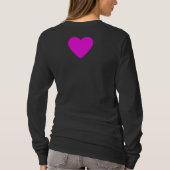 ハート、白いピンク Tシャツ (裏面)