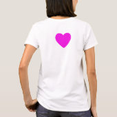 ハート、白いピンク Tシャツ (裏面)