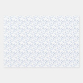 ハート – 白に濃い色から薄い青 ラッピングペーパーシート (正面2)