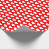 ハート、白の赤のラッピング紙 ラッピングペーパー (角)