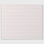 ハート - 白地に赤とピンクのオンブル-ロール ラッピングペーパー (フラット)