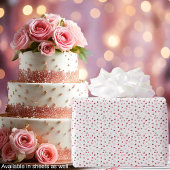 ハート - 白地に赤とピンクのオンブル-ロール ラッピングペーパー