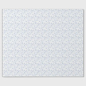 ハート - 白地に青系の各種 - ロール ラッピングペーパー (フラット)