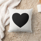 ハート – 白黒の交互の辺 クッション (ブランケット)