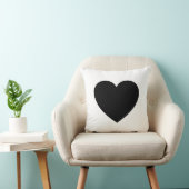 ハート – 白黒の交互の辺 クッション (椅子)