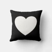 ハート – 白黒の交互の辺 クッション (裏面)
