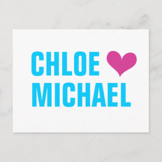 -ハート（白/ピンク） 案内ポストカード