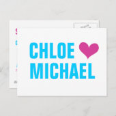 -ハート（白/ピンク） 案内ポストカード (正面/裏面)