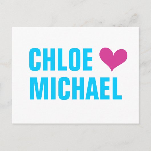 -ハート（白/ピンク） 案内ポストカード (正面)