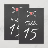 ハート+矢印 テーブルナンバーカード 招待状 (正面/裏面)