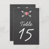 ハート+矢印 テーブルナンバー カード (正面/裏面)