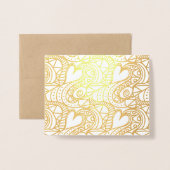 ハート 箔カード (封筒付き正面)