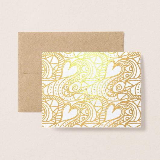 ハート 箔カード (封筒付き正面)