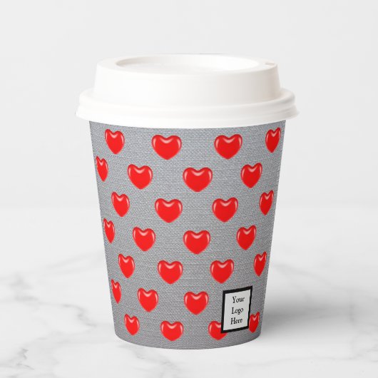 ハート 紙コップ (正面)