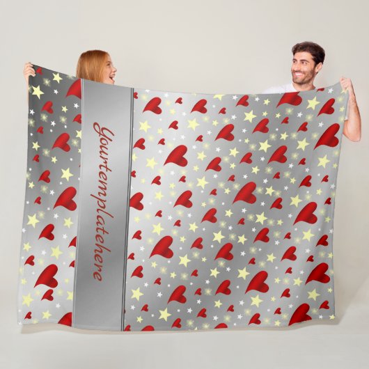 ハート，紫，装飾，メダル，賞，日，金ゴールド フリースブランケット (インサイチュ)