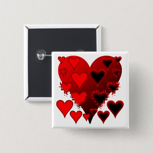 ハート 缶バッジ (正面&裏面)