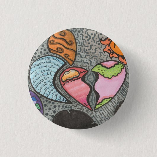 ハート 缶バッジ (正面)