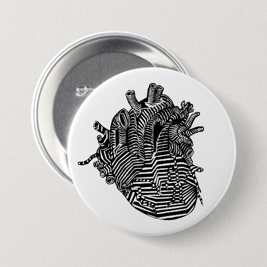 ハート 缶バッジ (正面&裏面)