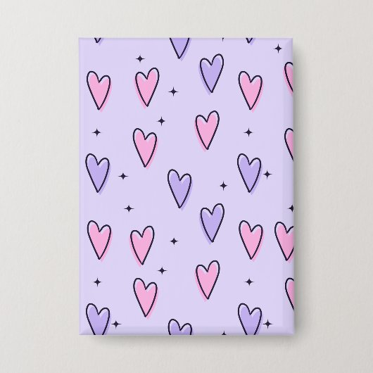 ハート 缶バッジ (正面)