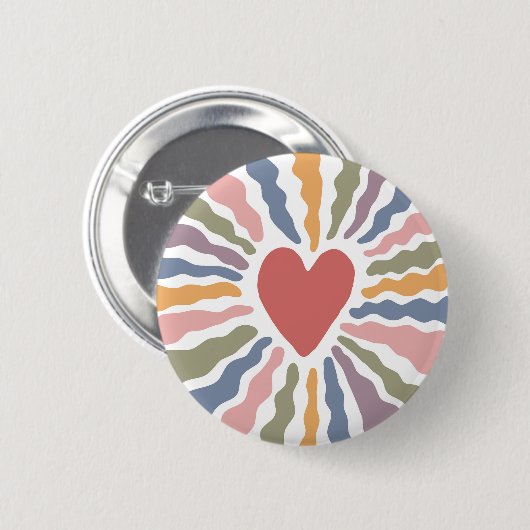 ハート 缶バッジ (正面&裏面)