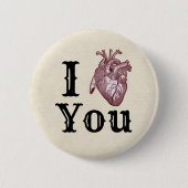 ハート 缶バッジ (正面)